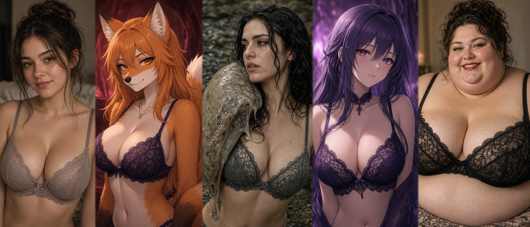 Five adult women representing the Girls Gone Spicy Network collections